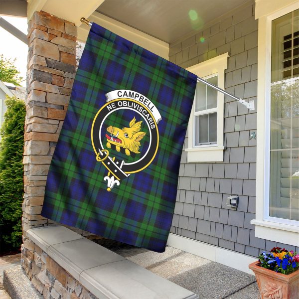 Campbell Modern Tartan Crest Garden Flag For Sale - Image 2