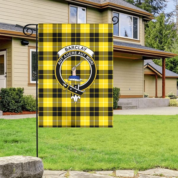 Barclay Dress Modern Tartan Crest Garden Flag For Sale - Image 4