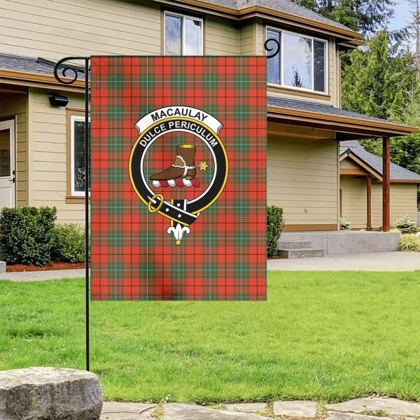 MacAulay Ancient Tartan Crest Garden Flag For Discount - Image 4