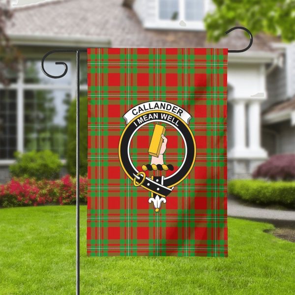 Callander Tartan Crest Garden Flag For Cheap
