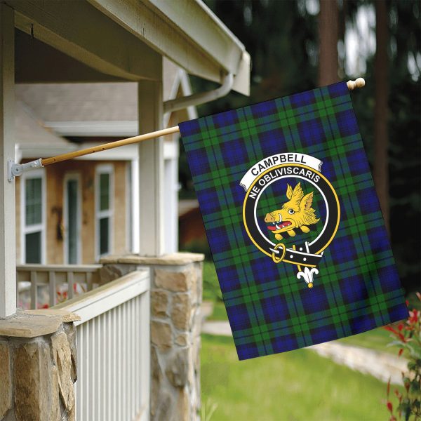 Campbell Modern Tartan Crest Garden Flag For Sale - Image 5