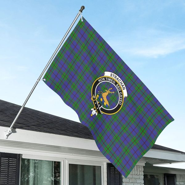 Strachan Tartan Crest House Flag Online Hot Sale