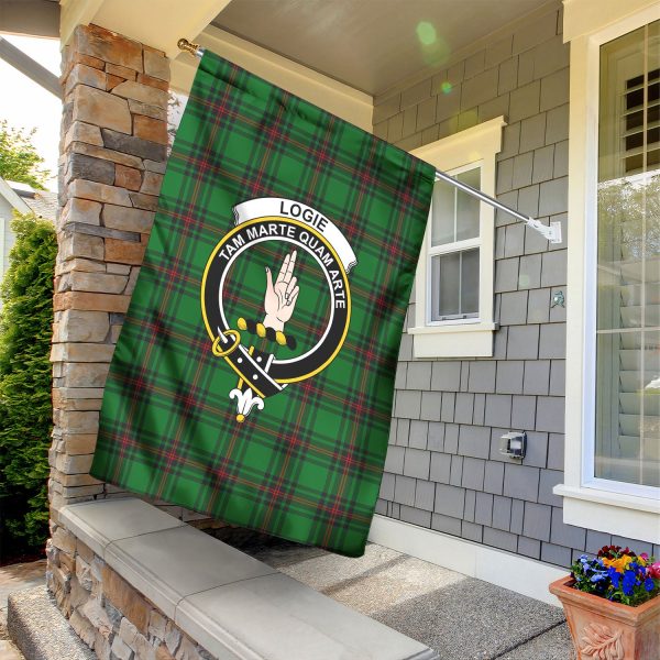 Logie Tartan Crest Garden Flag Sale - Image 2