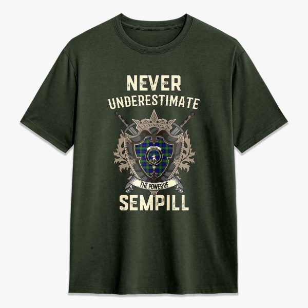 Sempill Modern Tartan Crest 2D T-shirt - Never Underestimate Style Hot on Sale - Image 5
