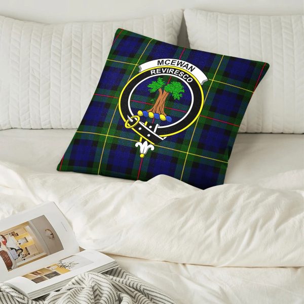 McEwan Modern Tartan Crest Pillow Cover For Sale - Image 2