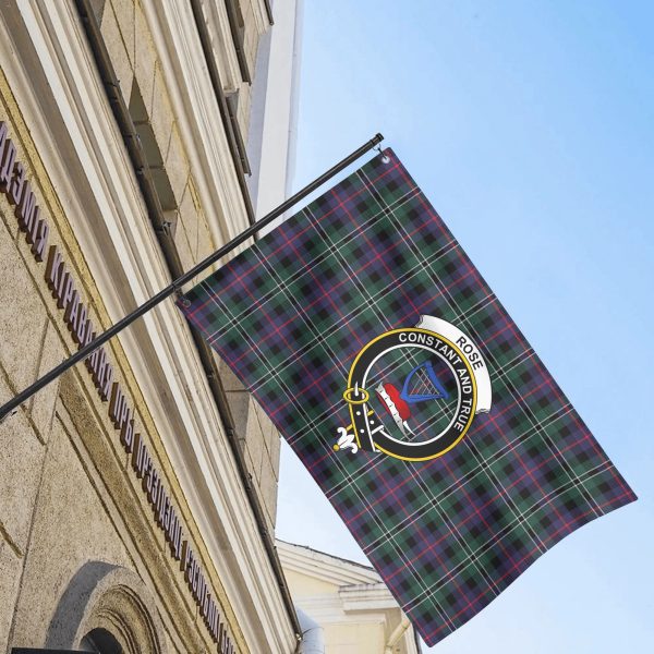 Rose Hunting Modern Tartan Crest House Flag Discount - Image 4