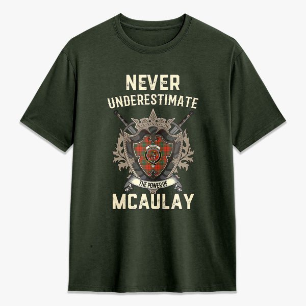 McAulay Ancient Tartan Crest 2D T-shirt - Never Underestimate Style For Discount - Image 5