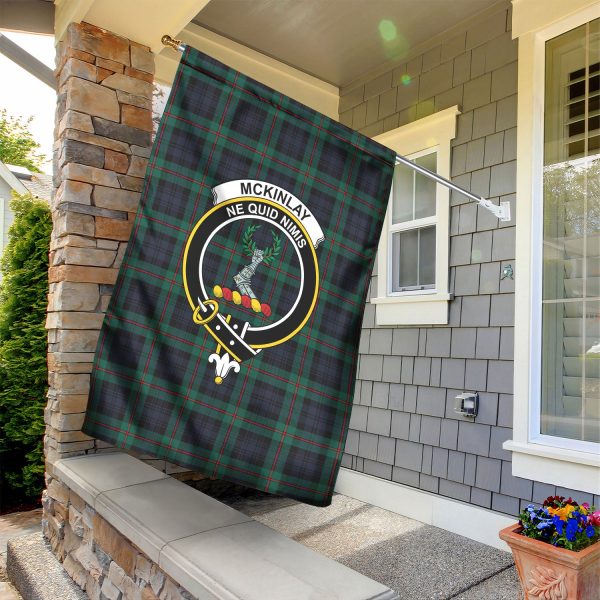 McKinlay Modern Tartan Crest Garden Flag Cheap - Image 2