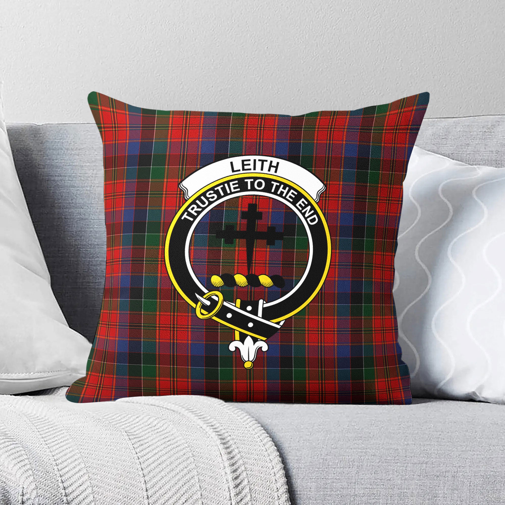 Leith Tartan Crest Pillow Cover Online