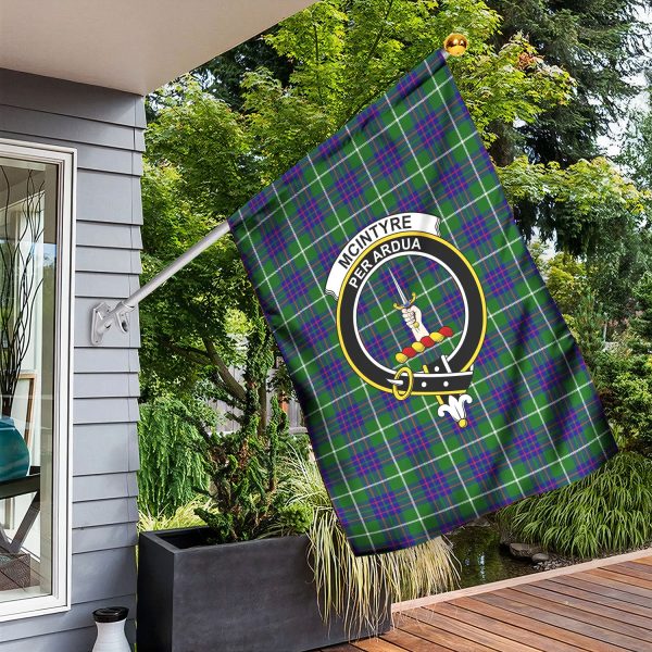 McIntyre Hunting Modern Tartan Crest Garden Flag Discount - Image 3