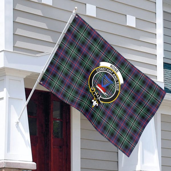 Rose Hunting Modern Tartan Crest House Flag Discount - Image 3