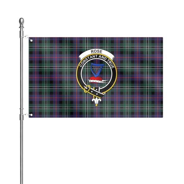 Rose Hunting Modern Tartan Crest House Flag Discount - Image 2