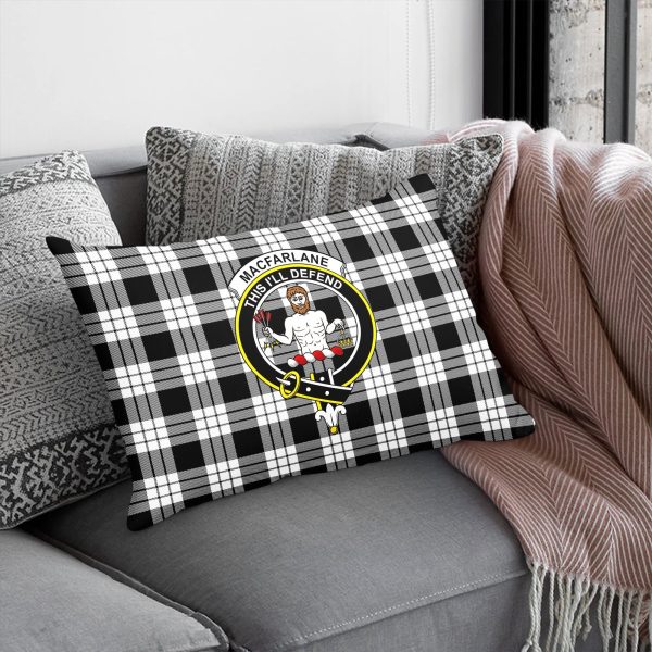 MacFarlane Black - White Tartan Crest Pillow Cover Online Hot Sale - Image 5