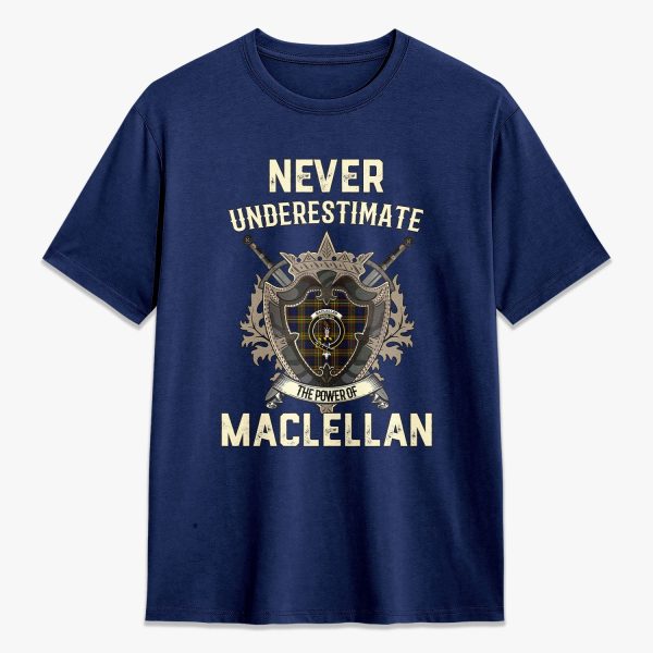 MacLellan Modern Tartan Crest 2D T-shirt - Never Underestimate Style Hot on Sale - Image 3