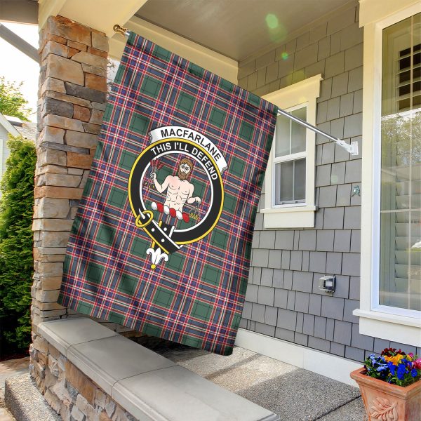 MacFarlane Hunting Modern Tartan Crest Garden Flag Sale - Image 2