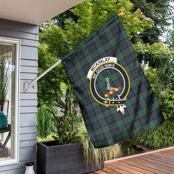 McKinlay Modern Tartan Crest Garden Flag Cheap - Image 3