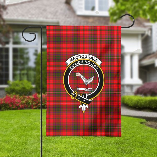 MacDougall Modern Tartan Crest Garden Flag Sale