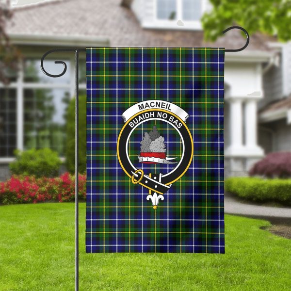 MacNeil of Barra Modern Tartan Crest Garden Flag Supply