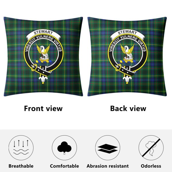 Stewart Hunting Modern Tartan Crest Pillow Cover Sale - Image 4