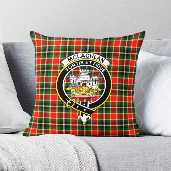 McLachlan Hunting Modern Tartan Crest Pillow Cover Supply