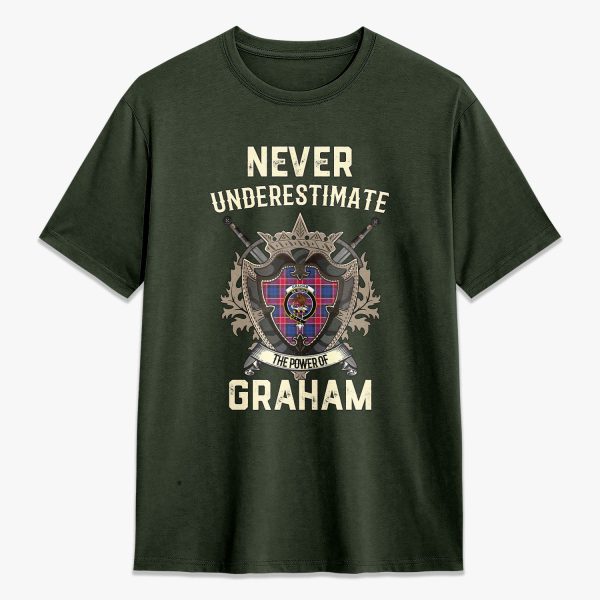 Graham of Menteith Red Tartan Crest 2D T-shirt - Never Underestimate Style Online Sale - Image 5