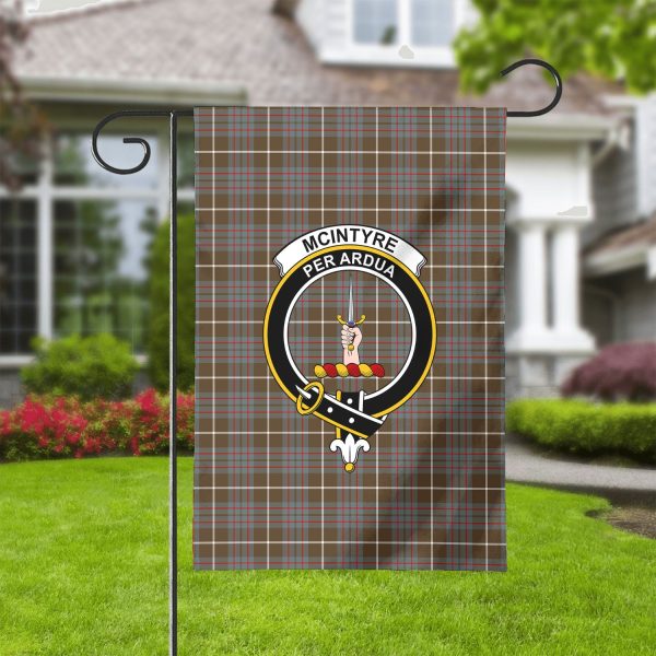 McIntyre Hunting Weathered Tartan Crest Garden Flag Cheap