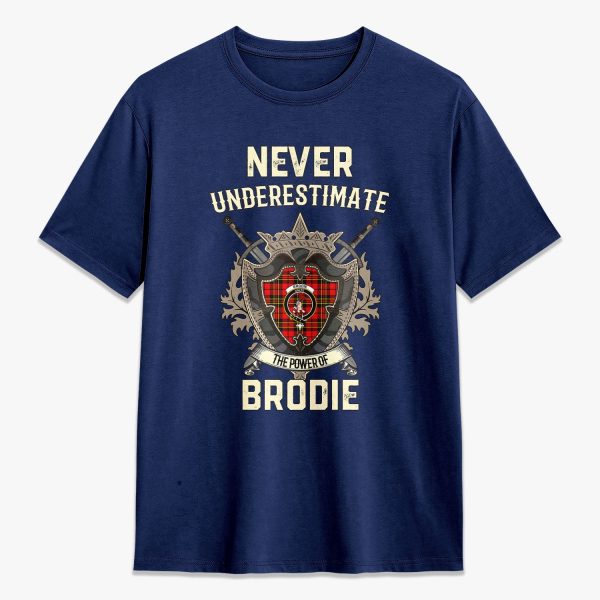 Brodie Modern Tartan Crest 2D T-shirt - Never Underestimate Style Hot on Sale - Image 3