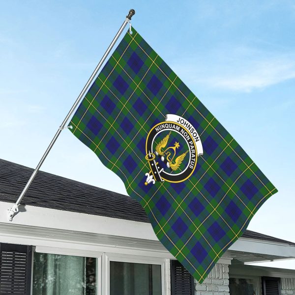 Johnson Modern Tartan Crest House Flag Online