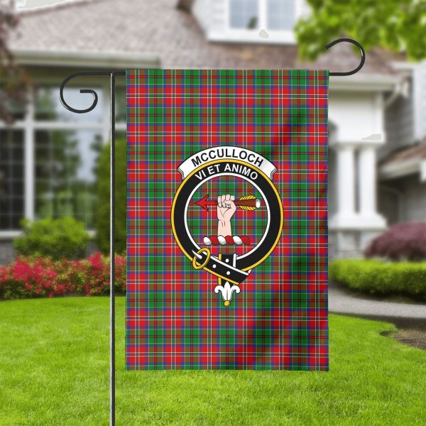 McCulloch Tartan Crest Garden Flag For Cheap