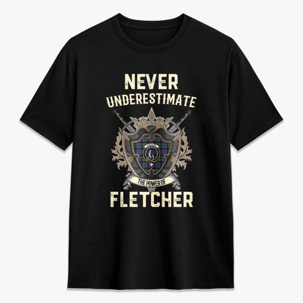 Fletcher Modern Tartan Crest 2D T-shirt - Never Underestimate Style For Cheap