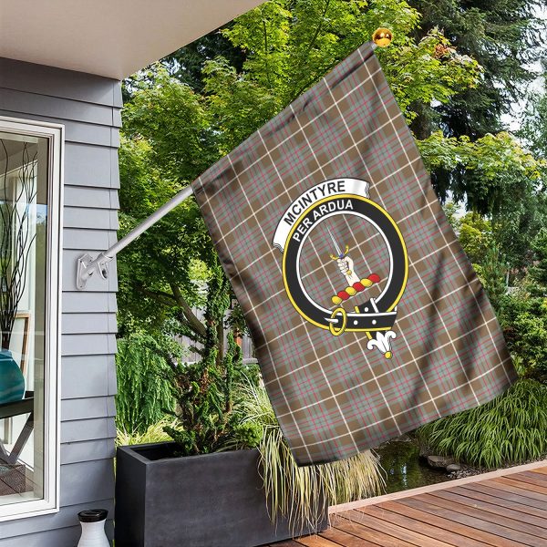 McIntyre Hunting Weathered Tartan Crest Garden Flag Cheap - Image 3