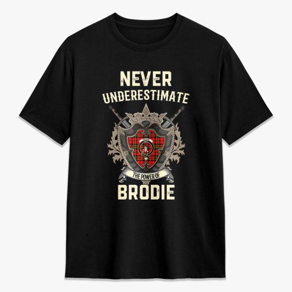 Brodie Modern Tartan Crest 2D T-shirt - Never Underestimate Style Hot on Sale