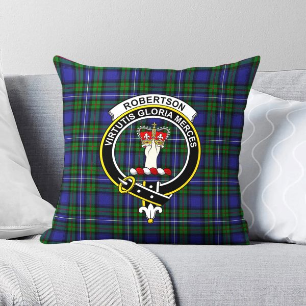 Robertson Hunting Modern Tartan Crest Pillow Cover Online Sale
