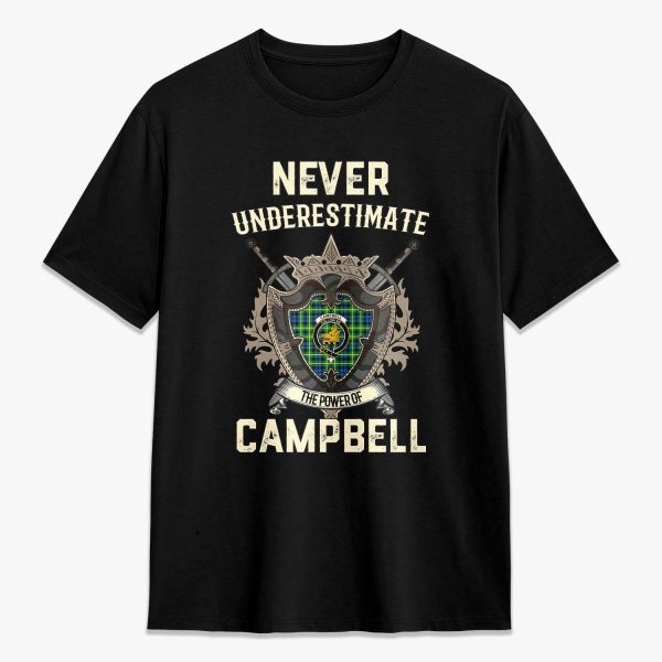 Campbell of Breadalbane Ancient Tartan Crest 2D T-shirt - Never Underestimate Style Discount