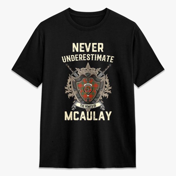 McAulay Ancient Tartan Crest 2D T-shirt - Never Underestimate Style For Discount