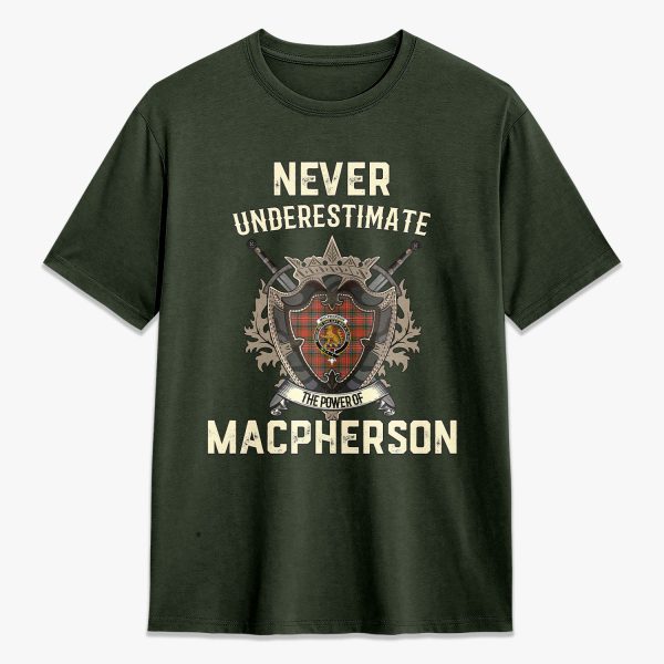 MacPherson Weathered Tartan Crest 2D T-shirt - Never Underestimate Style Discount - Image 5