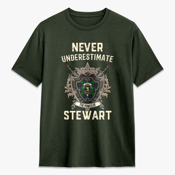Stewart Old Modern Tartan Crest 2D T-shirt - Never Underestimate Style Online Sale - Image 5