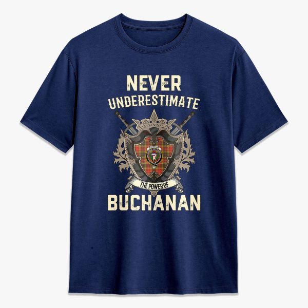 Buchanan Old Set Weathered Tartan Crest 2D T-shirt - Never Underestimate Style Online Hot Sale - Image 3