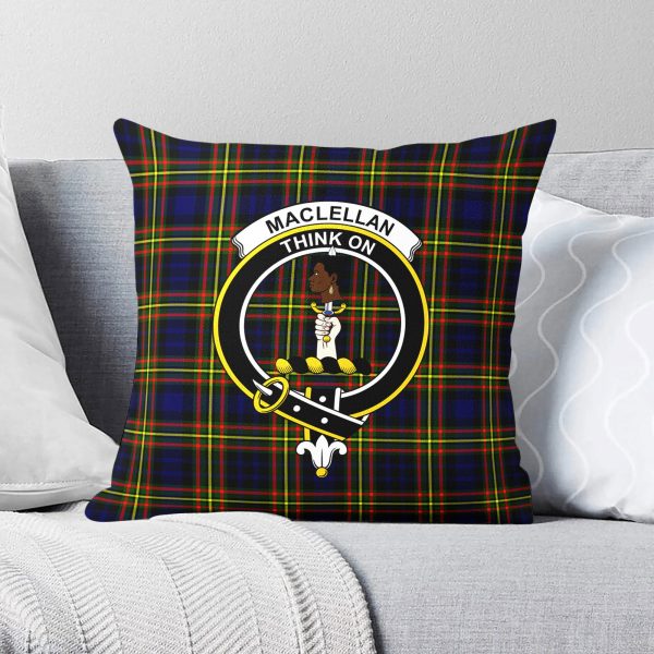 MacLellan Modern Tartan Crest Pillow Cover on Sale