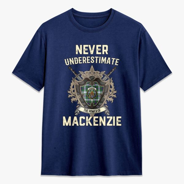 MacKenzie Dress Modern Tartan Crest 2D T-shirt - Never Underestimate Style Discount - Image 3