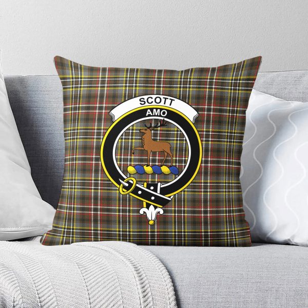 Scott Green Weathered Tartan Crest Pillow Cover Supply